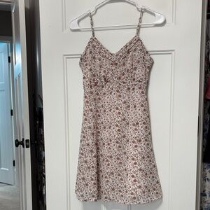 Forever 21 Cream and Brown Floral Mini Dress